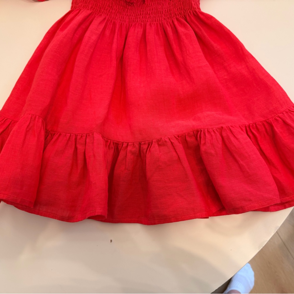 Boutique Dea Positano Italy Vibrant Red Ruffled Skirt